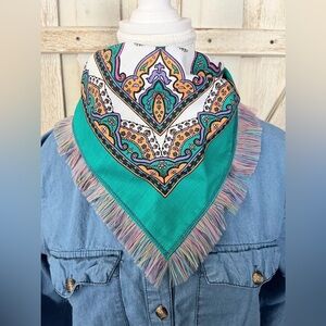 Upcycled Embellished Teal Bandana
